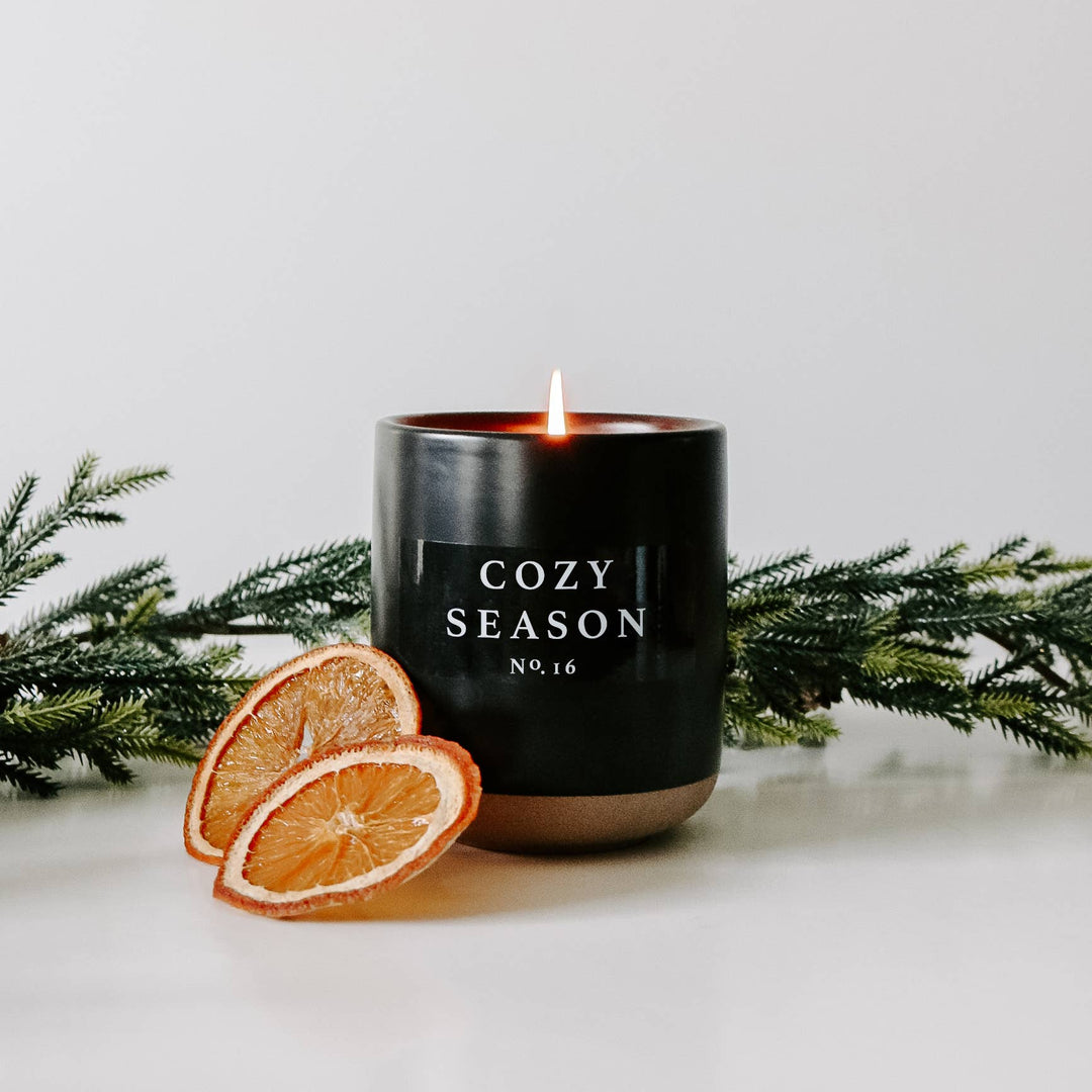 Cozy Season Soy Candle - Black - Merry Piglets