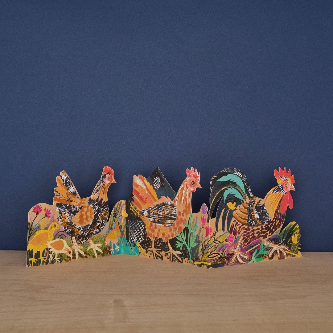 Chickens Three Fold Greeting Card