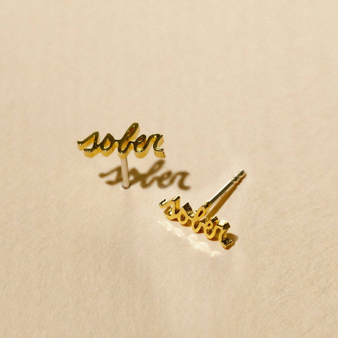 Sober Script Earrings