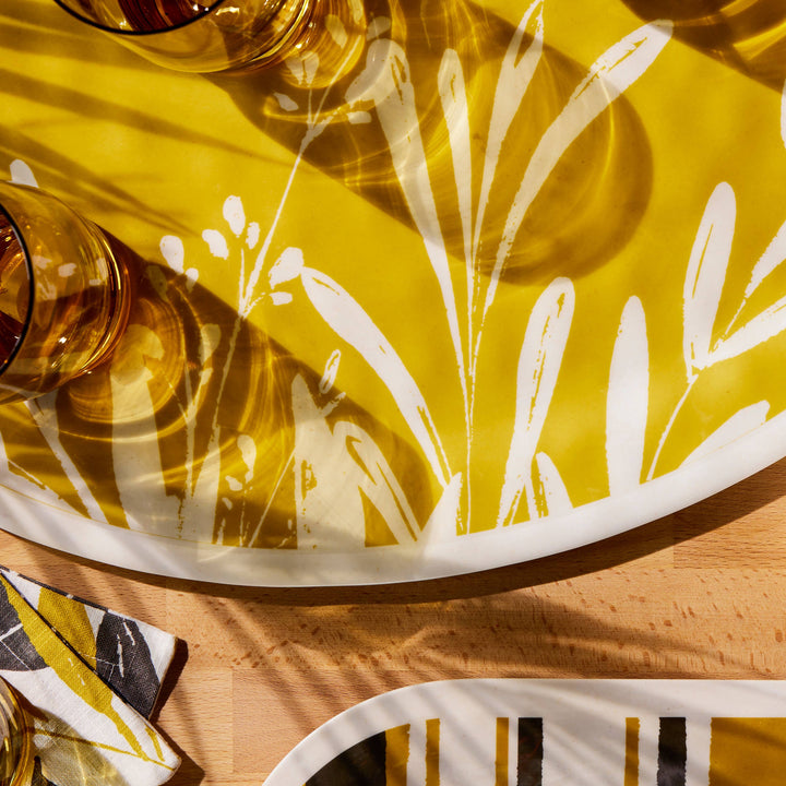 Gold Leaves Large Melamine Oval Platter