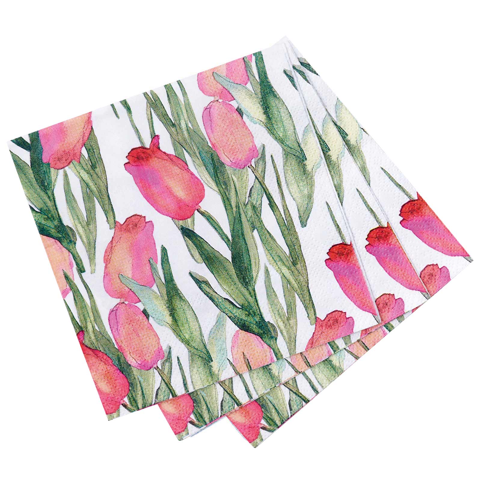 Pink Tulips Paper Napkins - Thumbnail 2