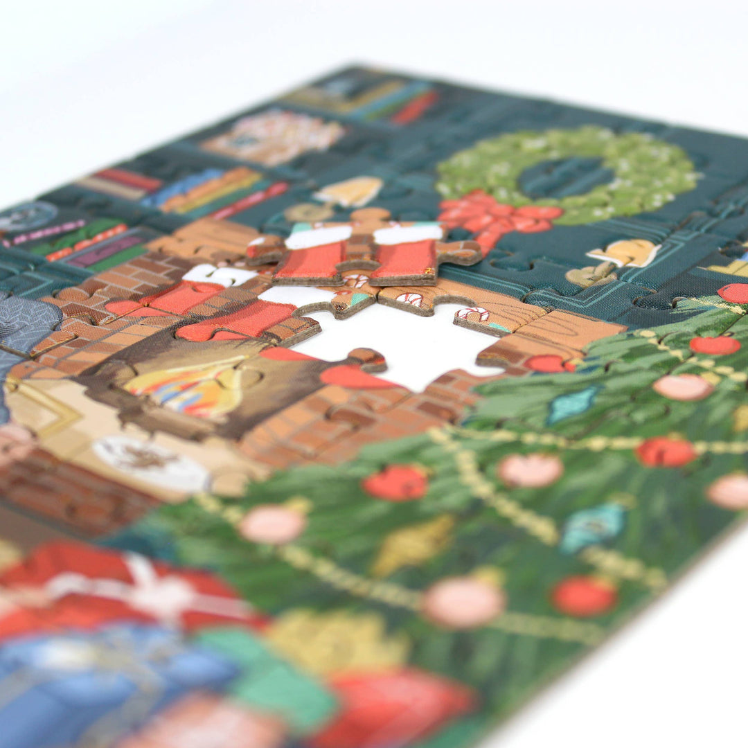 Cozy Fireplace Puzzle Greeting Card