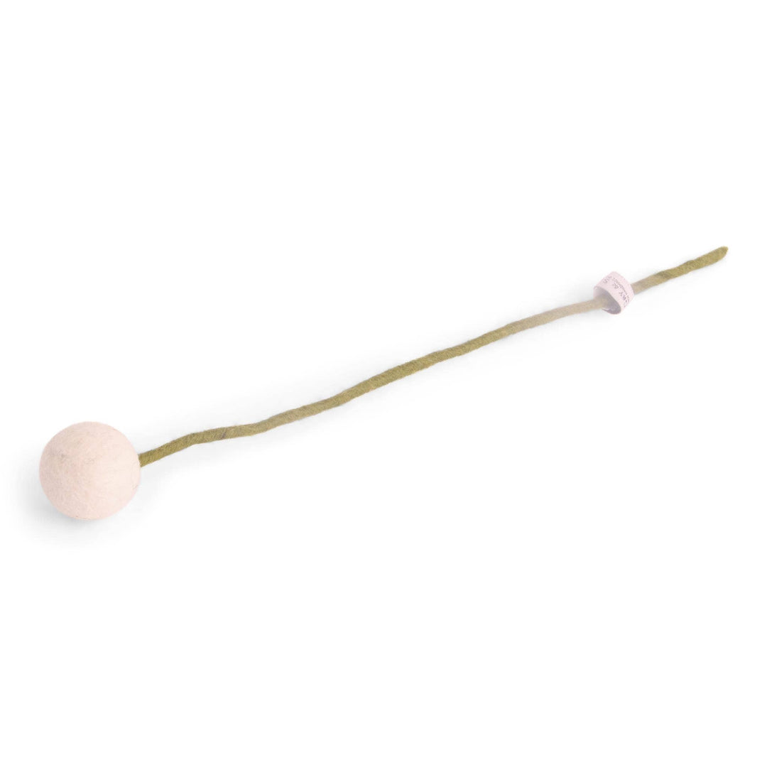 White Wool Pom Flower Large