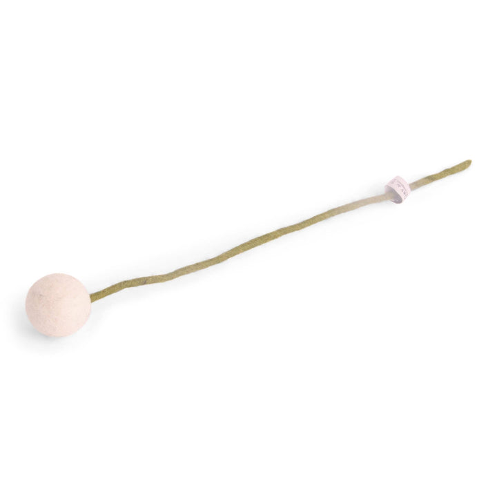 White Wool Pom Flower Large