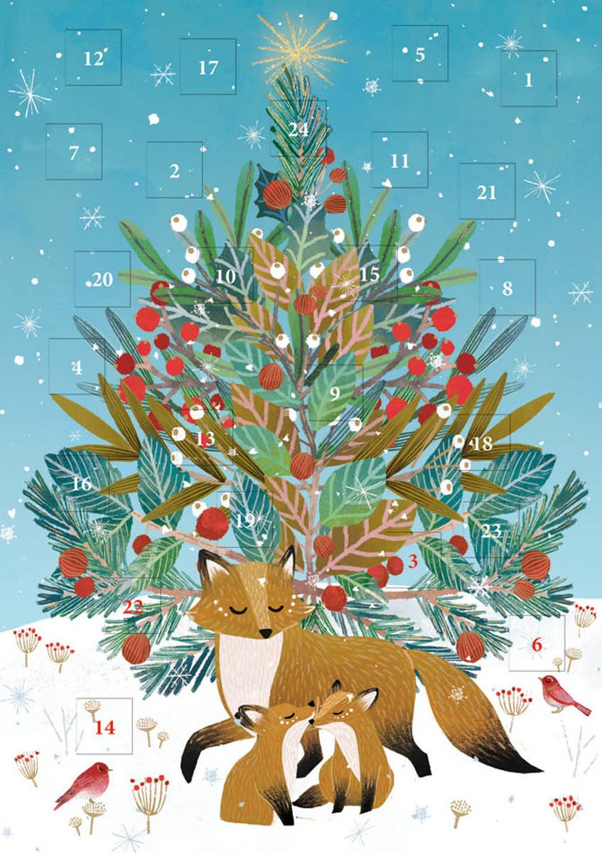 Beneath the Tree Fox Advent Calendar Greeting Card