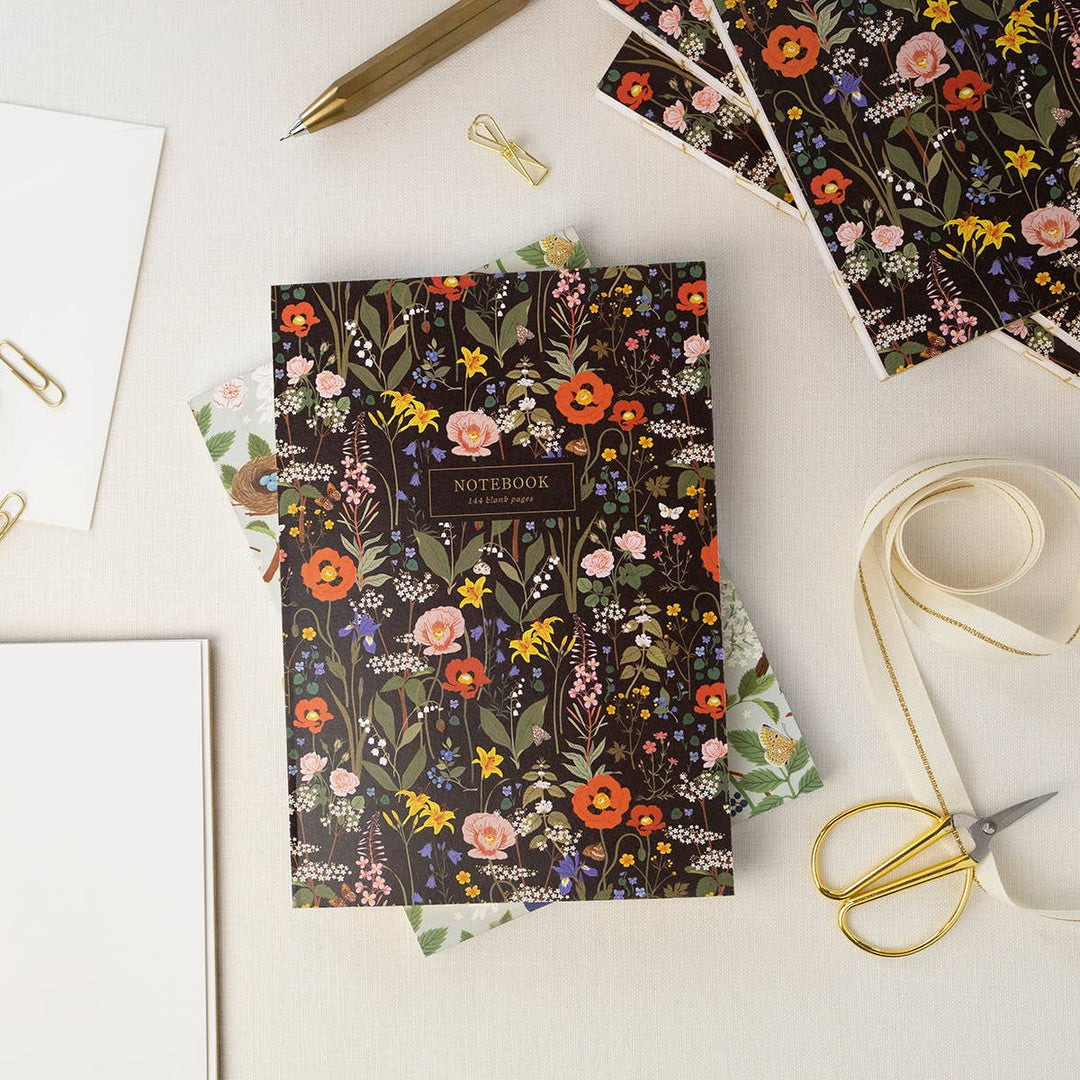 WILD FLOWERS | Deluxe Notebook - Merry Piglets