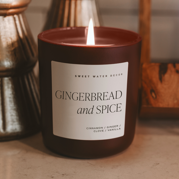 Gingerbread and Spice Brown Matte Candle