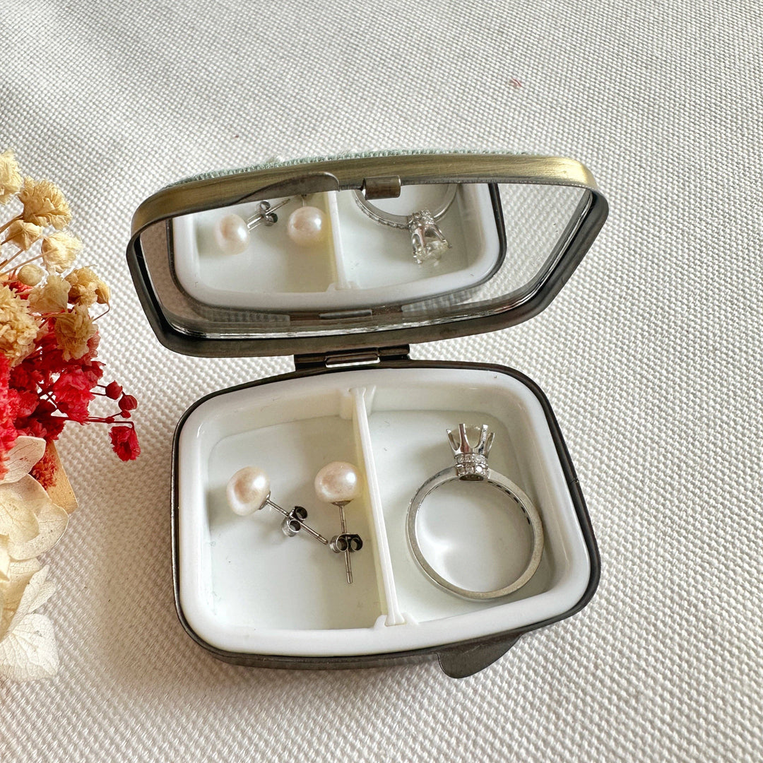 Red Poppy Embroidered Mini Jewelry Box