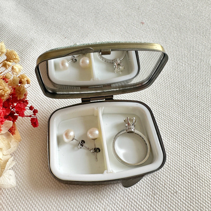 Red Poppy Embroidered Mini Jewelry Box