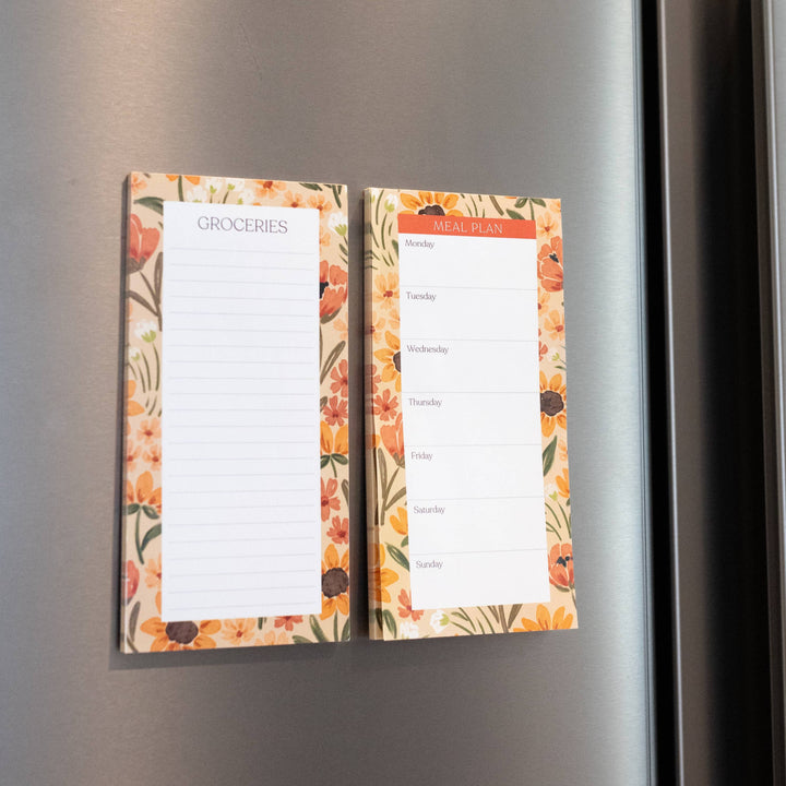 Sunny Poppies Magnetic Grocery Notepad