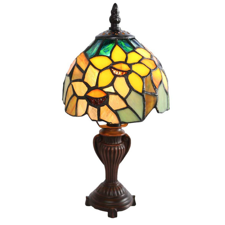 Stained Glass Sunflower Accent Lamp - Merry Piglets