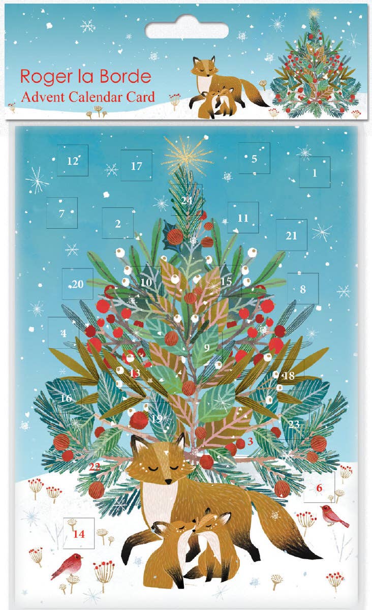 Beneath the Tree Fox Advent Calendar Greeting Card