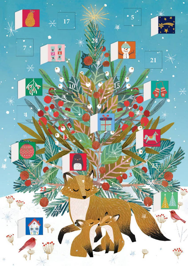 Beneath the Tree Fox Advent Calendar Greeting Card