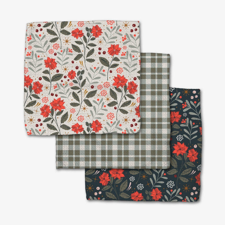 Holiday Floral Geometry Dishcloth Set