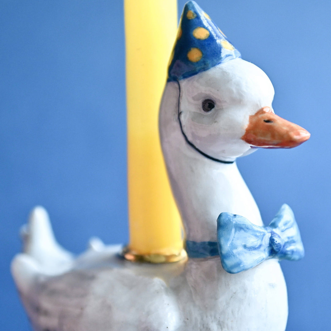 Porcelain Blue Goose Cake Topper