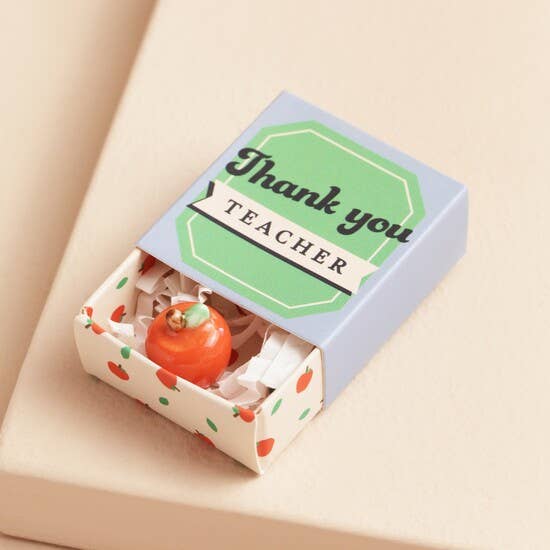 Tiny Matchbox Ceramic Apple Token