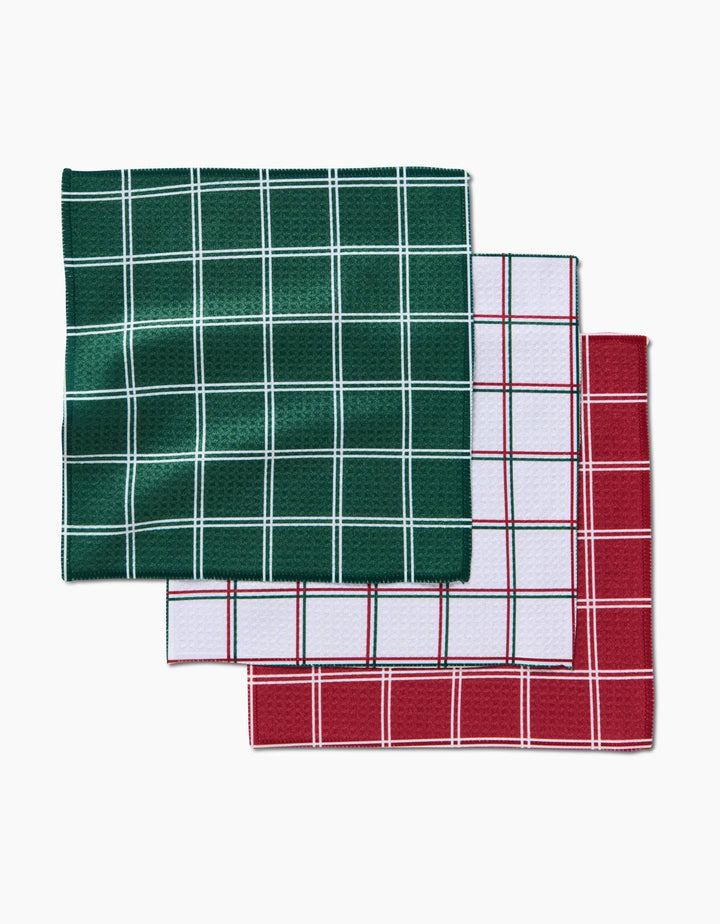 Christmas Grid Geometry Dishcloth Set