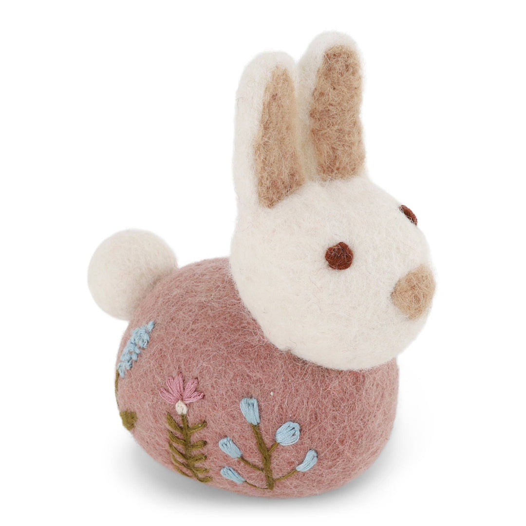 Lavender Wool Sitting Bunny