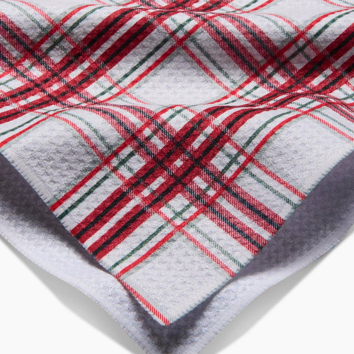 Candy Cane Plaid Geometry Tea Towel