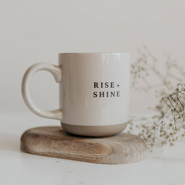 Rise + Shine Stoneware Coffee Mug - Merry Piglets