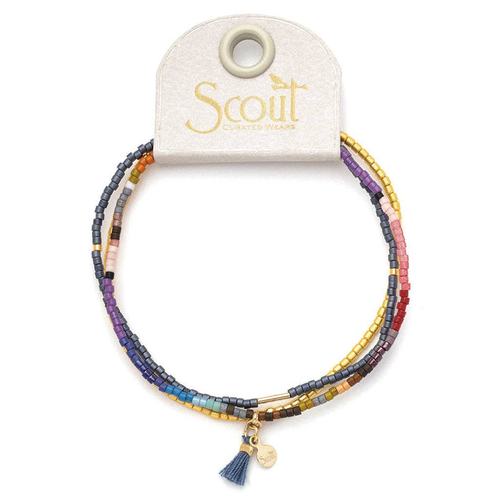 Beaded Bracelet Trio - Dark Multi/Gold