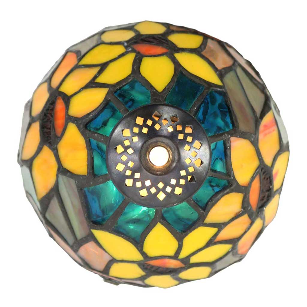 Stained Glass Sunflower Accent Lamp - Merry Piglets