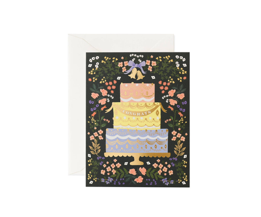 Woodland Wedding Cake Greeting Card - Merry Piglets