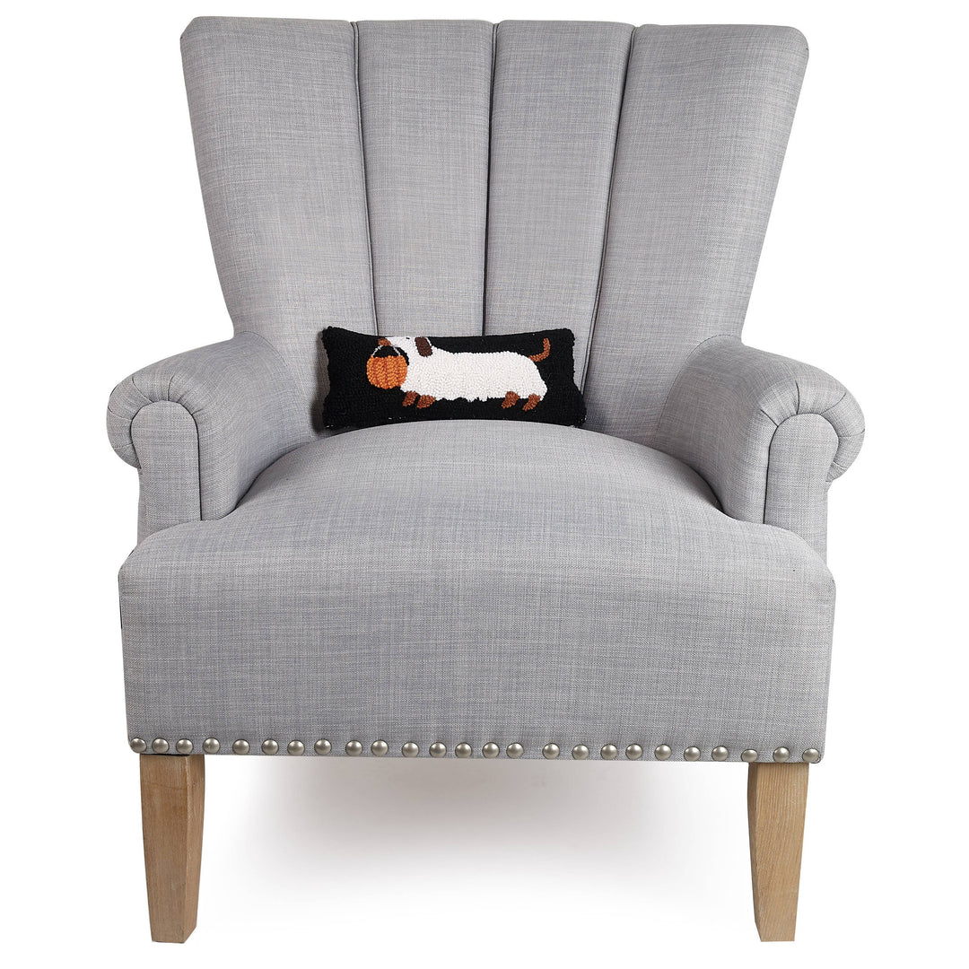 Petite Halloen Dachshund Wool Hooked Pillow