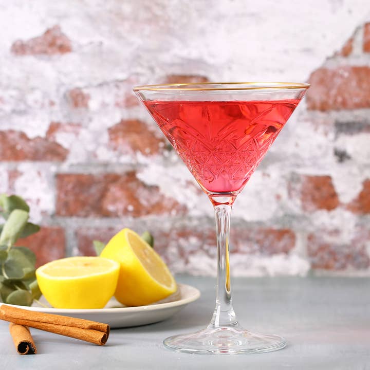 Art Deco Martini Glass - Merry Piglets