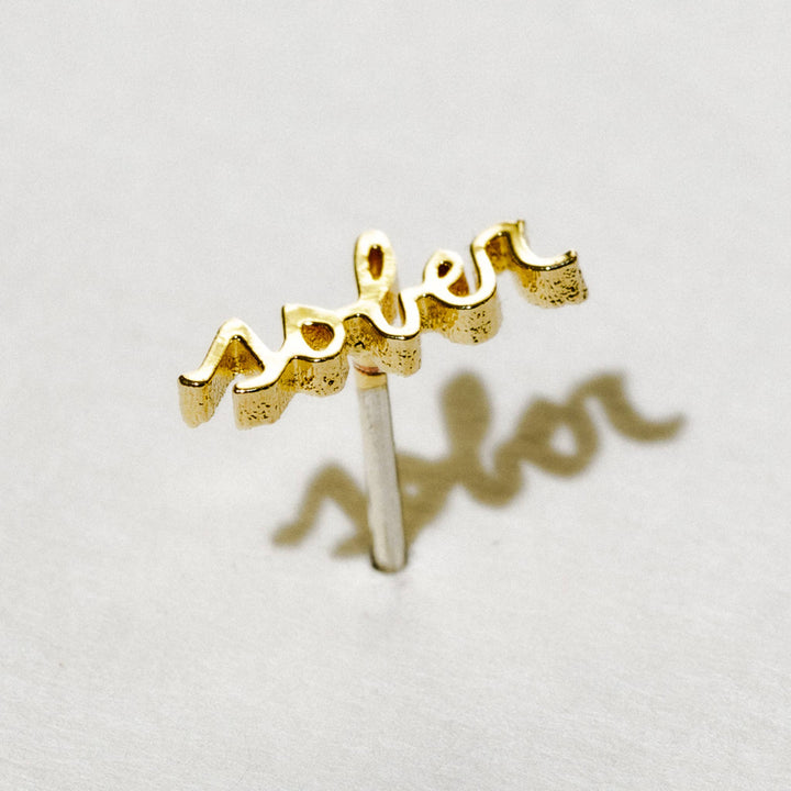 Sober Script Earrings