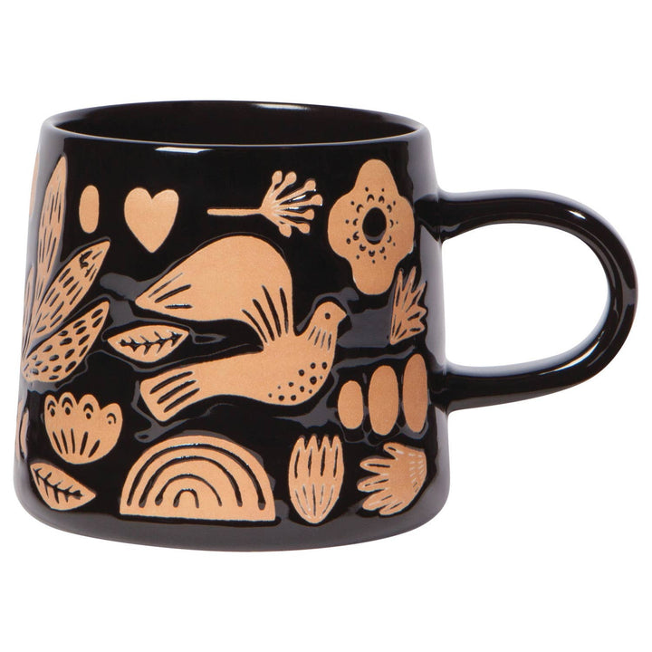 Bird & Nature Imprint Stoneware Mug