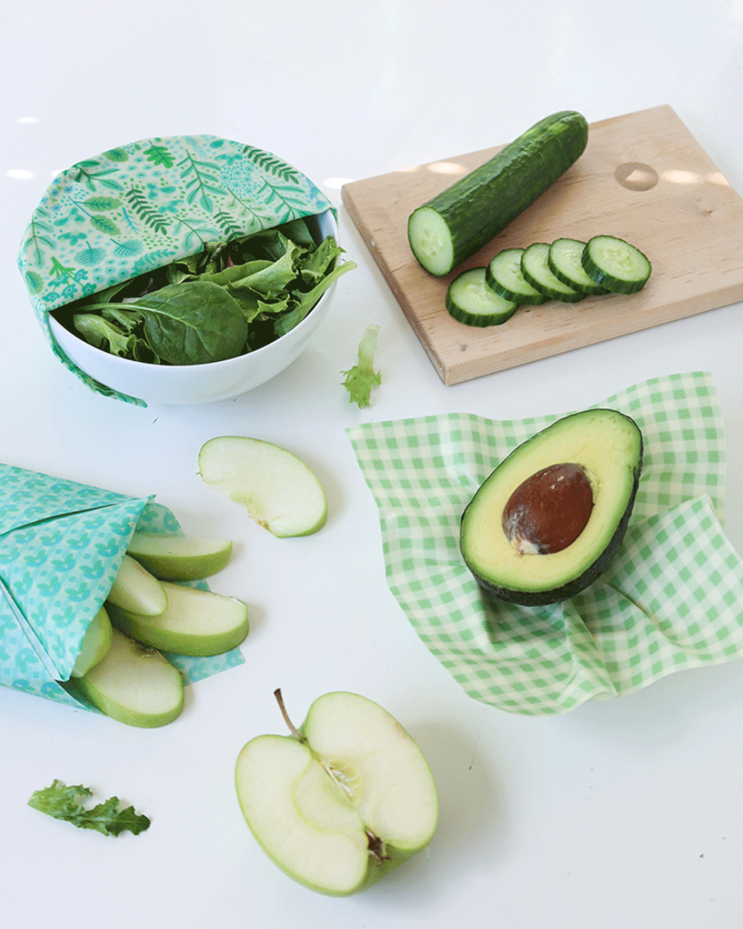 Beeswax Wrap Variety Set - Green - Merry Piglets