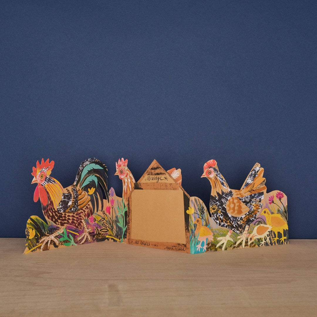 Chickens Three Fold Greeting Card