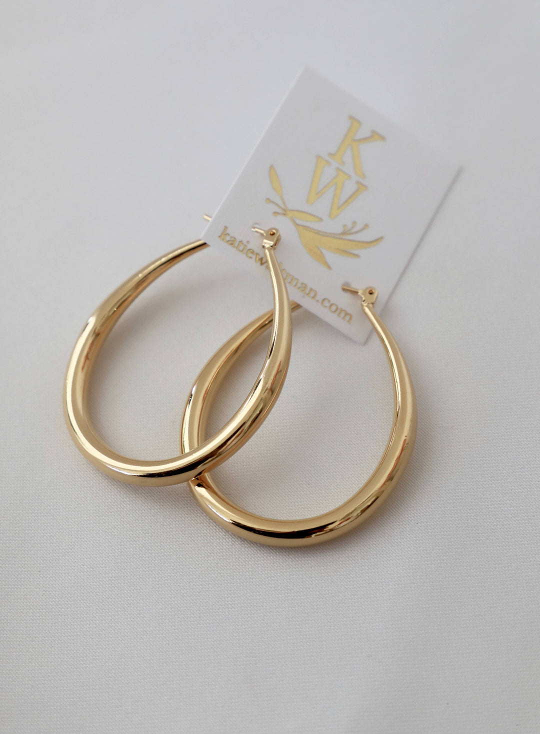 Gold Teardrop Hoop Earrings
