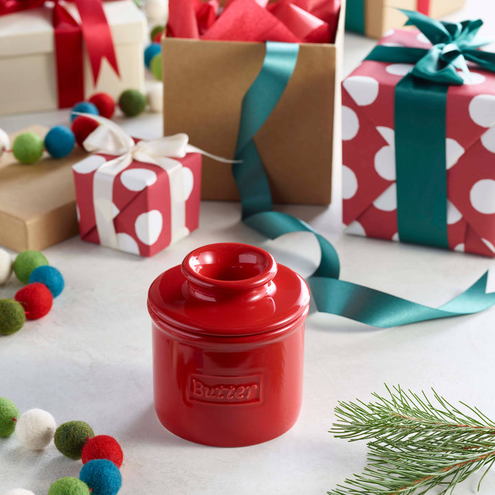 Cafe Maraschino Red Butter Bell Crock