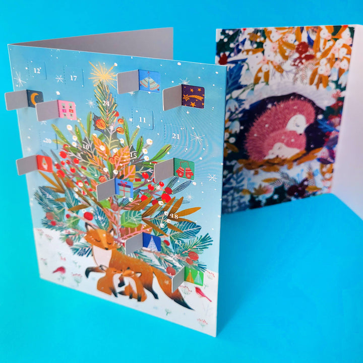 Beneath the Tree Fox Advent Calendar Greeting Card