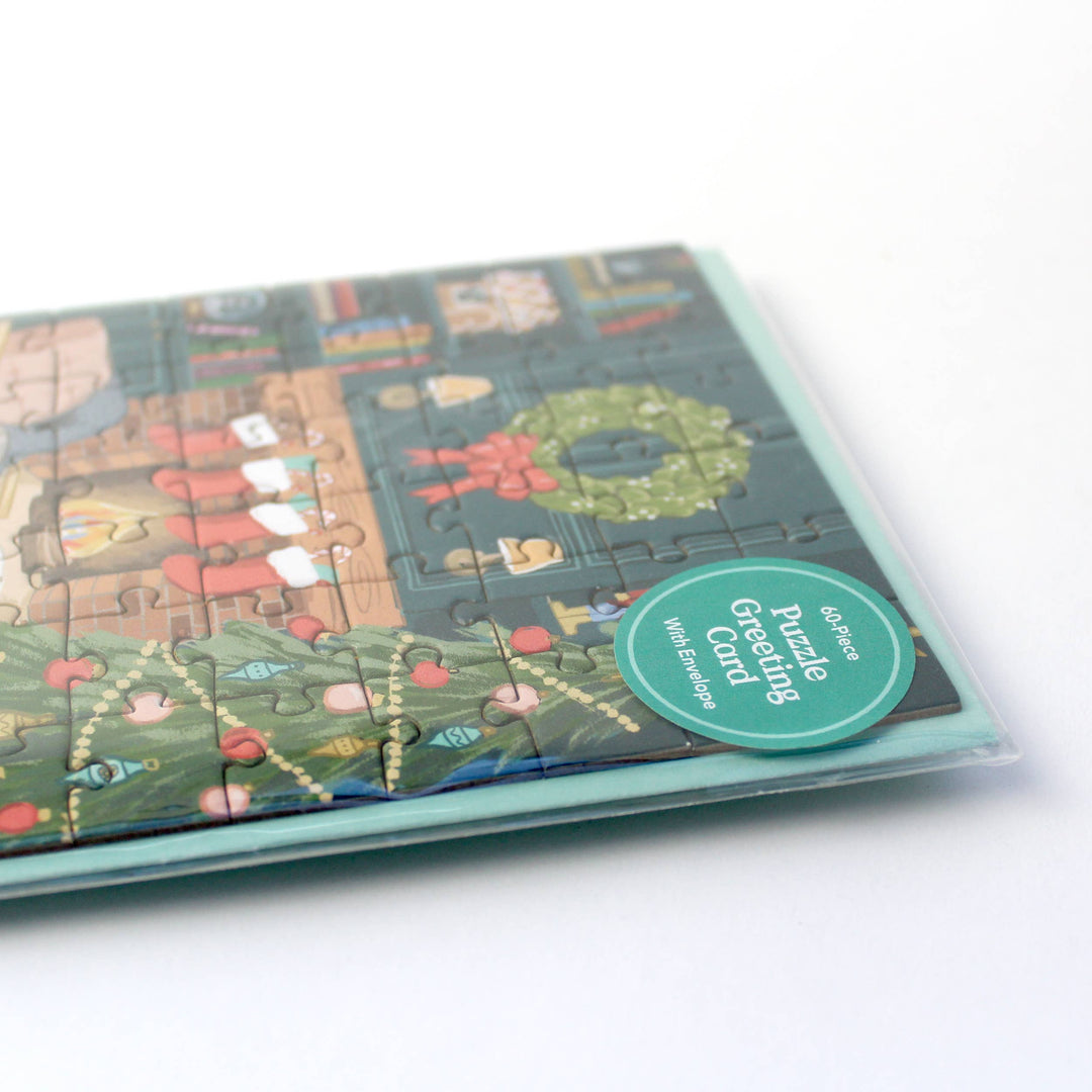 Cozy Fireplace Puzzle Greeting Card