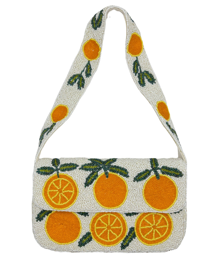 Orange Slice Beaded Shoulder Bag