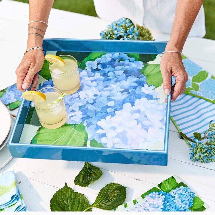 Blue Hydrangea Square Tray