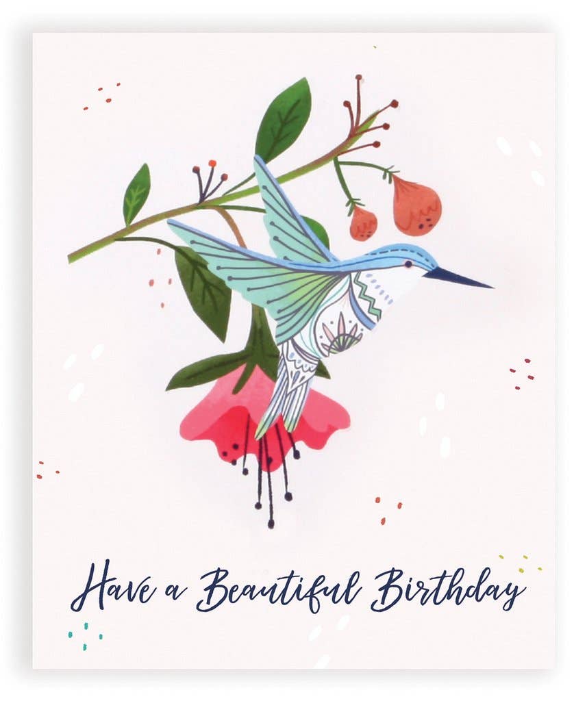 Hummingbirds Pop-Up Birthday Greeting Card