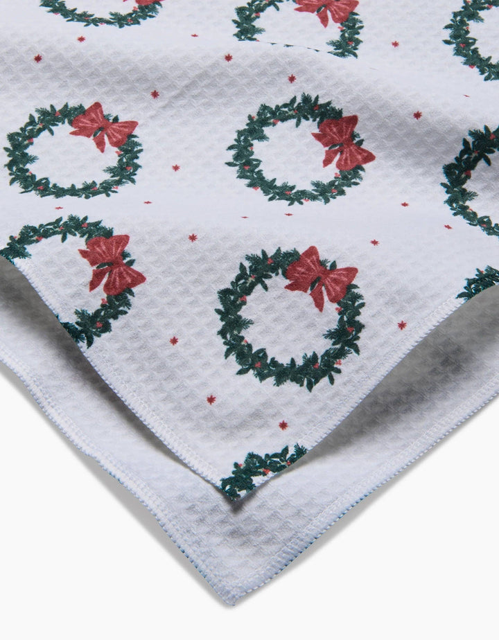 Bow Wreath Geometry Tea Towel