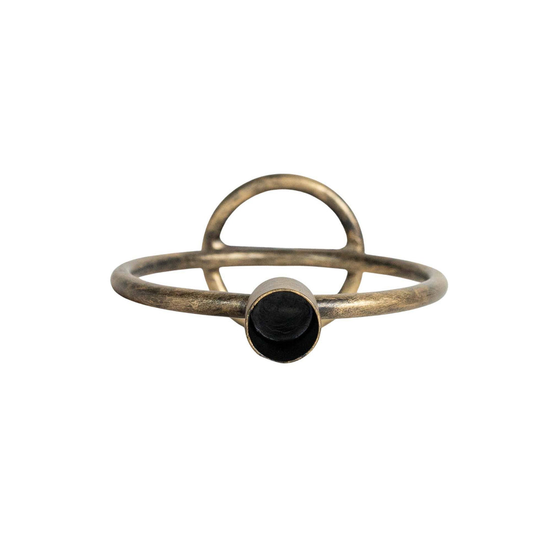 Kacela Brass Round Taper Candle Holder