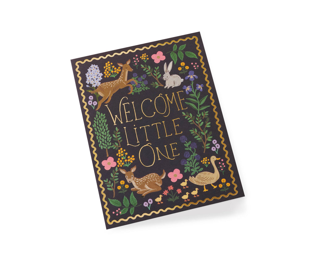 Woodland Welcome Greeting Card - Merry Piglets
