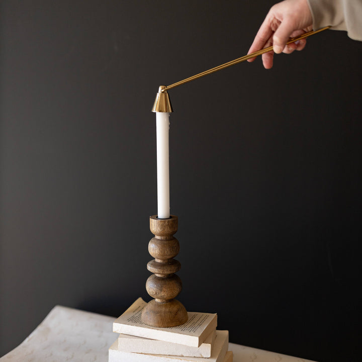 Elise Wood Taper Candle Holder
