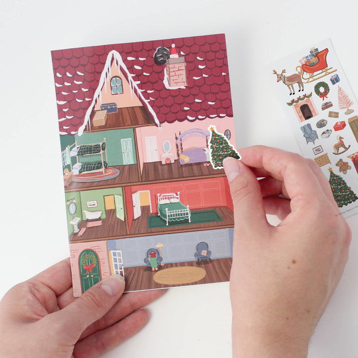 Holiday House Sticker Scene Greeting Card