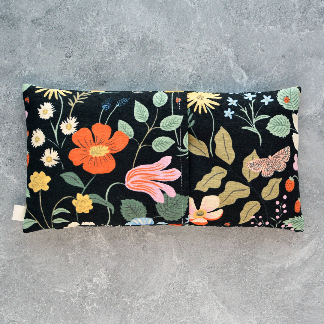 Lavender Eye Pillow: Strawberry Fields Black