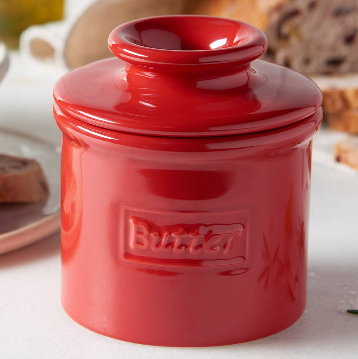 Cafe Maraschino Red Butter Bell Crock