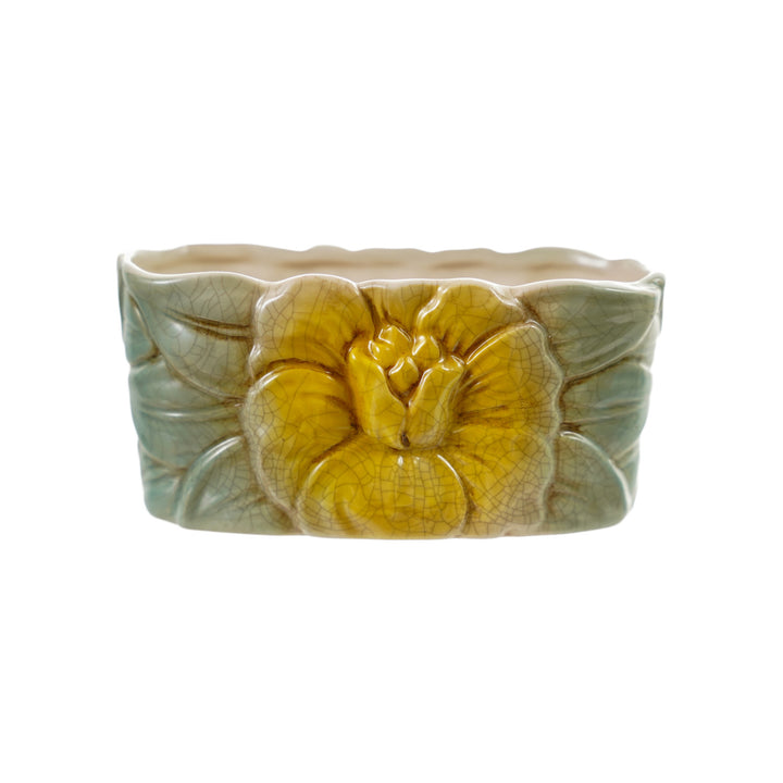Floral Vintage-Inspired Planter Dish