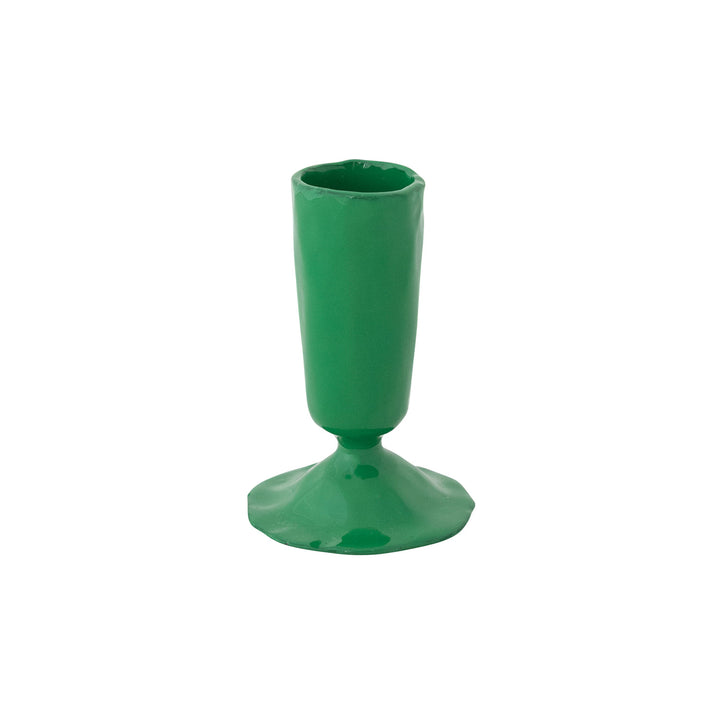 Green Enameled Cast Iron Taper Holder