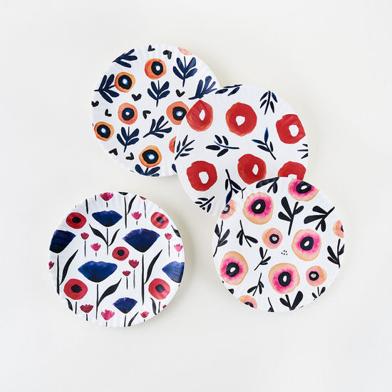 Melamine Poppy Plate Set